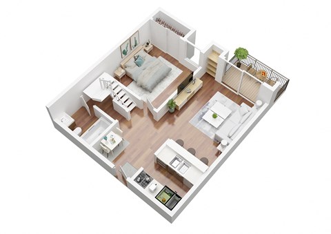 Floor plan for 1 bed, 1 bath, 850 sqft